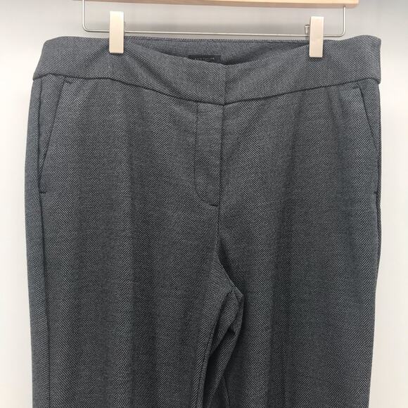 Ann Taylor Factory Pant Womens 10 Black White Flat Front Pockets Trouser - Picture 3 of 11